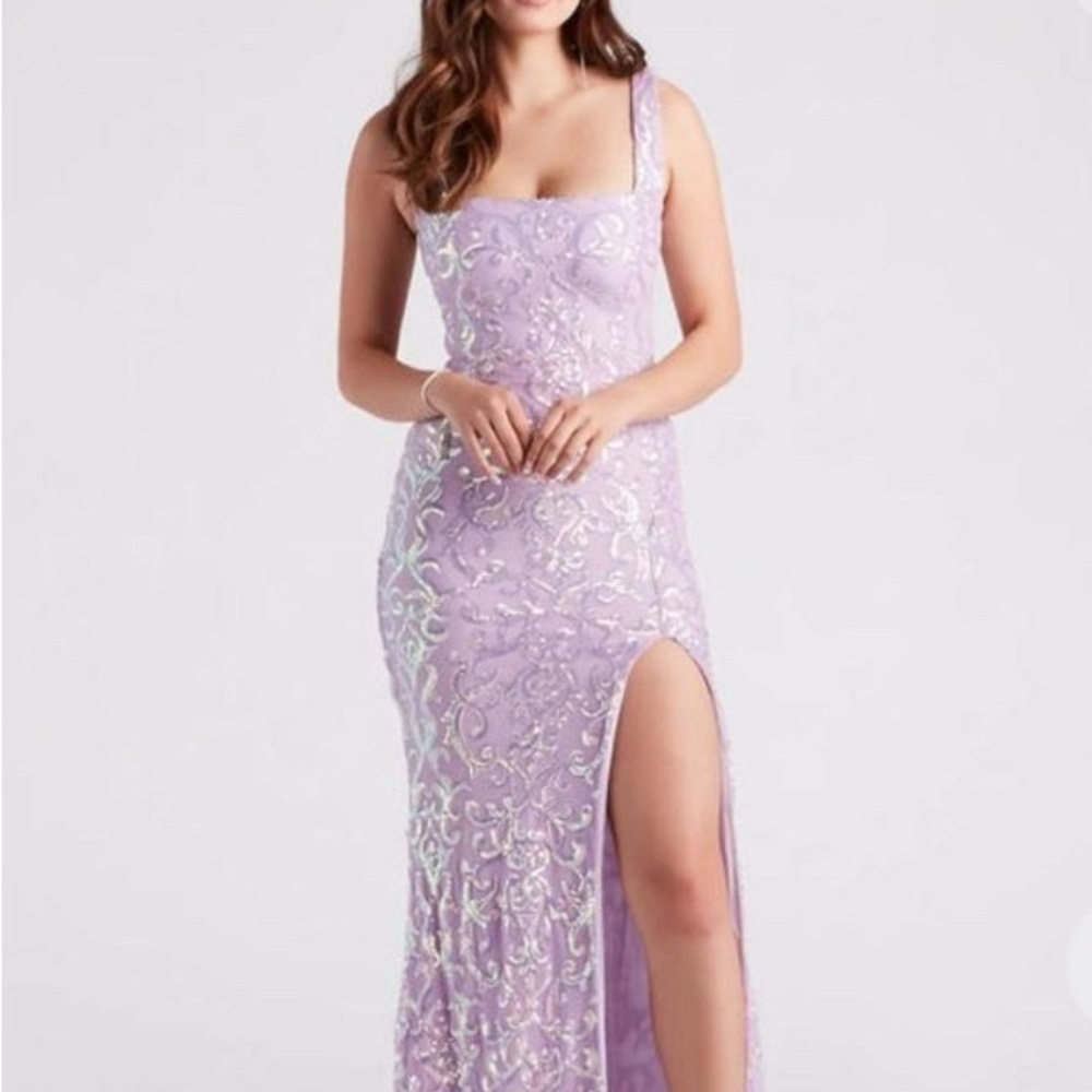 Elegant Lavender Evening Gown